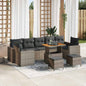 10-piece garden sofa set Synthetic rattan beige