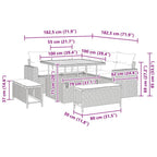 Conjunto de sofás de jardín 8 pcs Beige ratán sintético