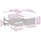 Conjunto de sofás de jardín 12 pcs Beige ratán sintético