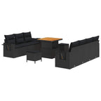 Conjunto de sofá de jardín 10 pcs Negro ratán sintético