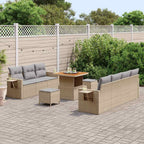 Conjunto de sofá de jardín 10 pcs Beige ratán sintético