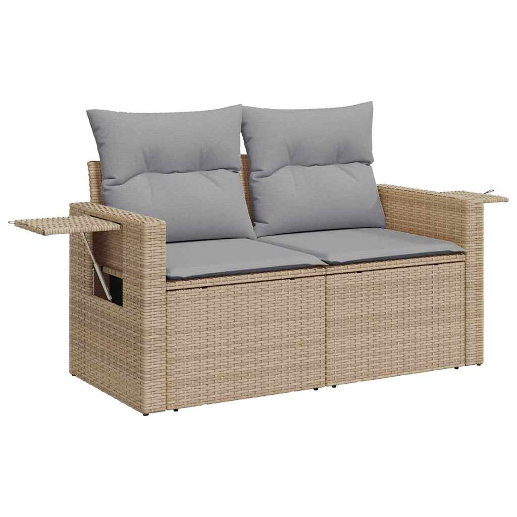 Conjunto de sofá de jardín 10 pcs Beige ratán sintético