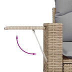 Conjunto de sofá de jardín 10 pcs Beige ratán sintético