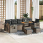 Conjunto de sofá de jardín 10 pcs Beige ratán sintético