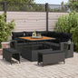 8-piece Garden Sofa Set Black Poly Rattan