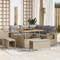 8-piece Garden Sofa Set Beige Synthetic Rattan