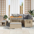 Conjunto de sofá de jardín 8 pcs Beige ratán sintético