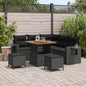 8-piece Garden Sofa Set Black Poly Rattan