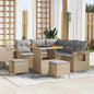 8-piece Garden Sofa Set Beige Synthetic Rattan