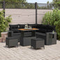 8-piece Garden Sofa Set Black Poly Rattan