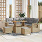 8-piece Garden Sofa Set Beige Synthetic Rattan