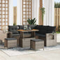 8-piece Garden Sofa Set Beige Synthetic Rattan