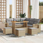 8-piece Garden Sofa Set Black Poly Rattan