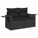 Conjunto de sofás de jardín 12 pcs Negro ratán sintético