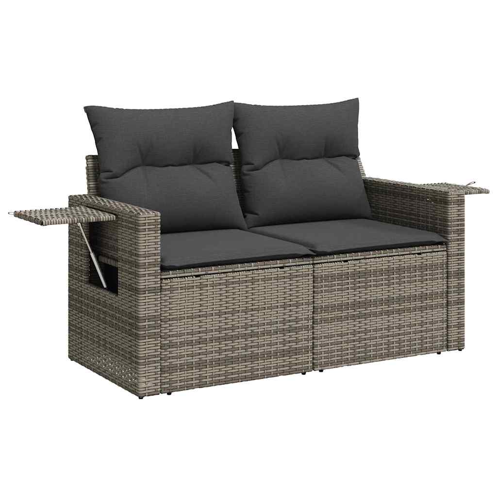 Conjunto de sofás de jardín 12 pcs Gris ratán sintético