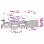 Conjunto de sofás de jardín 13 pcs Beige ratán sintético