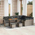 Conjunto de sofás de jardín 13 pcs Beige ratán sintético