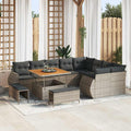 Conjunto de sofás de jardín 12 pcs Beige ratán sintético