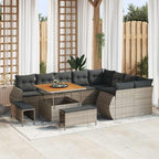 Conjunto de sofás de jardín 12 pcs Beige ratán sintético