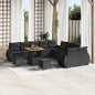 Conjunto de sofás de jardim 13 pçs Bege rotim sintético