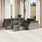Conjunto de sofás de jardim 13 pçs Bege rotim sintético