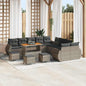 Conjunto de sofás de jardim 13 pçs Bege rotim sintético
