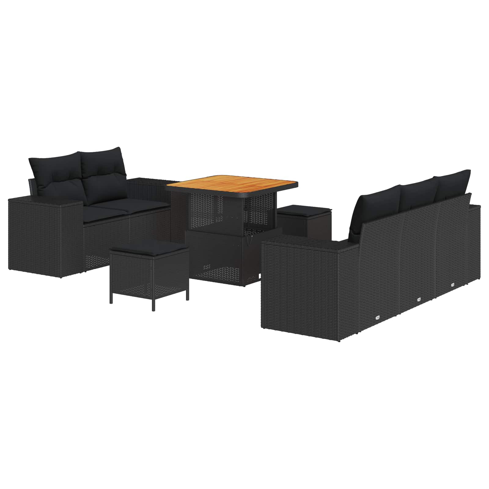 Conjunto de sofás de jardim 8 pçs Bege rotim sintético