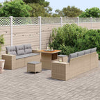 Conjunto de sofá de jardín 10 pcs Beige ratán sintético