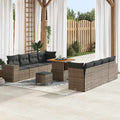 Conjunto de sofá de jardín 11 pcs Gris ratán sintético