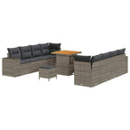 Conjunto de sofá de jardín 11 pcs Gris ratán sintético