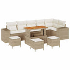 Conjunto de sofá de jardín 10 pcs Beige ratán sintético