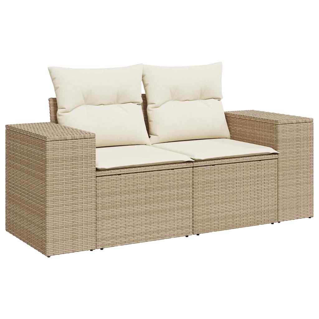 Conjunto de sofá de jardín 12 pcs Beige ratán sintético