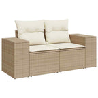 Conjunto de sofá de jardín 12 pcs Beige ratán sintético
