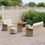 Conjunto de sofás de jardín 8 pcs Beige ratán sintético