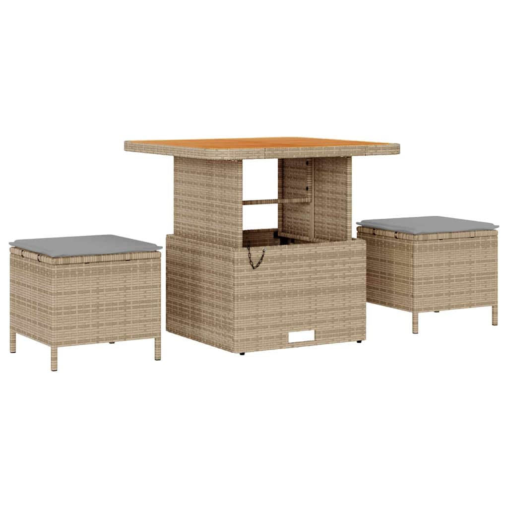 Conjunto de sofás de jardín 10 pcs Beige ratán sintético