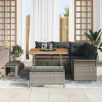 Conjunto de sofás de jardín 8 pcs Gris ratán sintético
