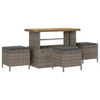 Conjunto de sofás de jardín 9 pcs Gris ratán sintético