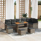 10-piece garden sofa set Synthetic rattan beige