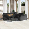 Conjunto de sofás de jardín 13 pcs Negro ratán sintético