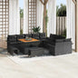 Conjunto de sofás de jardim 13 pçs Preto vime sintético