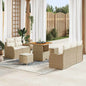 Conjunto de sofás de jardim 8 pçs Bege rotim sintético
