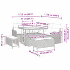 Conjunto de sofás de jardín 8 pcs Beige ratán sintético