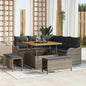 8-Piece Outdoor Sofa Set Beige Poly Rattan