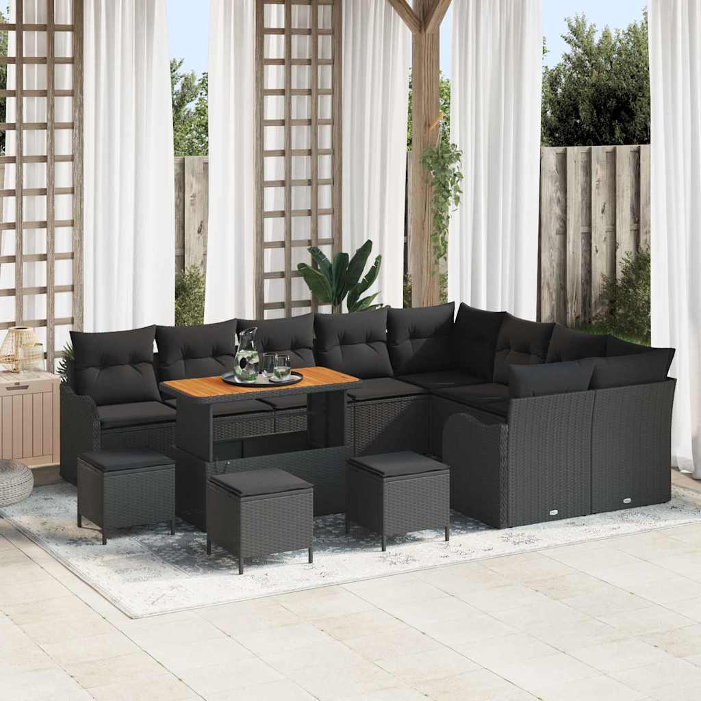 Conjunto de sofás de jardín 13 pcs Gris ratán sintético