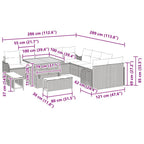 Conjunto de sofá de jardín 13 pcs Beige ratán sintético