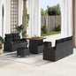 8-Piece Outdoor Sofa Set Beige Poly Rattan