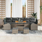 Conjunto de sofás de jardín 10 pcs Gris ratán sintético