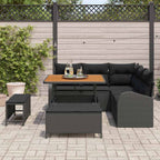 Conjunto de sofás de jardín 8 pcs Negro ratán sintético