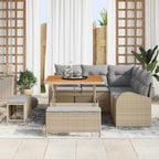 Conjunto de sofás de jardín 8 pcs Beige ratán sintético