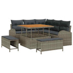 Conjunto de sofás de jardín 8 pcs Gris ratán sintético
